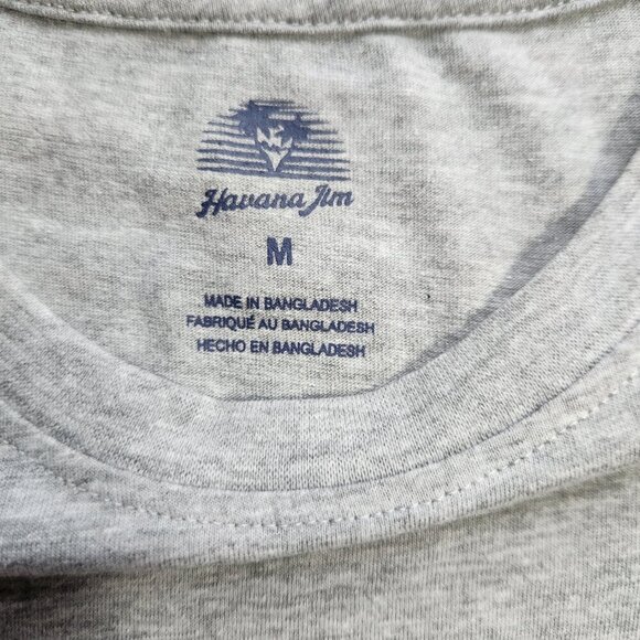 Havana Jim T-Shirt Men's Medium Short Sleeve Crew Neck Casino Theme Grey Shirt - Picture 4 of 5
